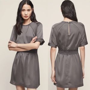 • Reiss • Myla Waisted Dress Midnight Meadow Grey